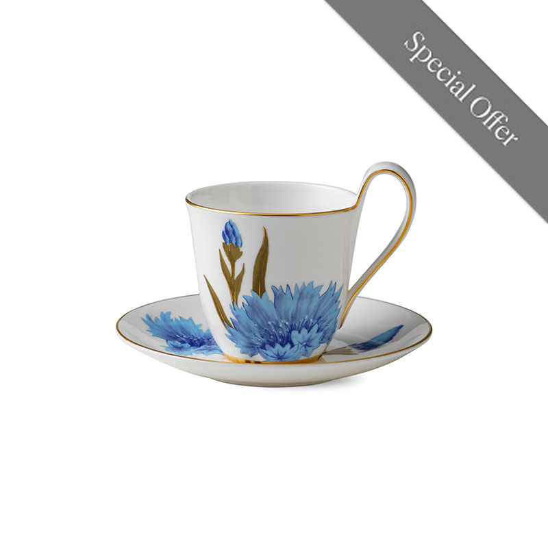フローラ ハイハンドルカップ＆ソーサー コーンフラワー(ヤグルマソウ)(カップ & ソーサー)