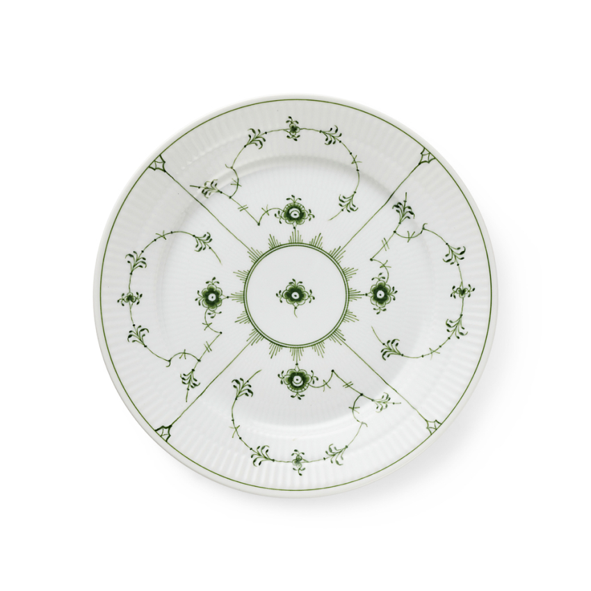 グリーンフルーテッド プレイン プレート 22㎝(税込10,000円以上)