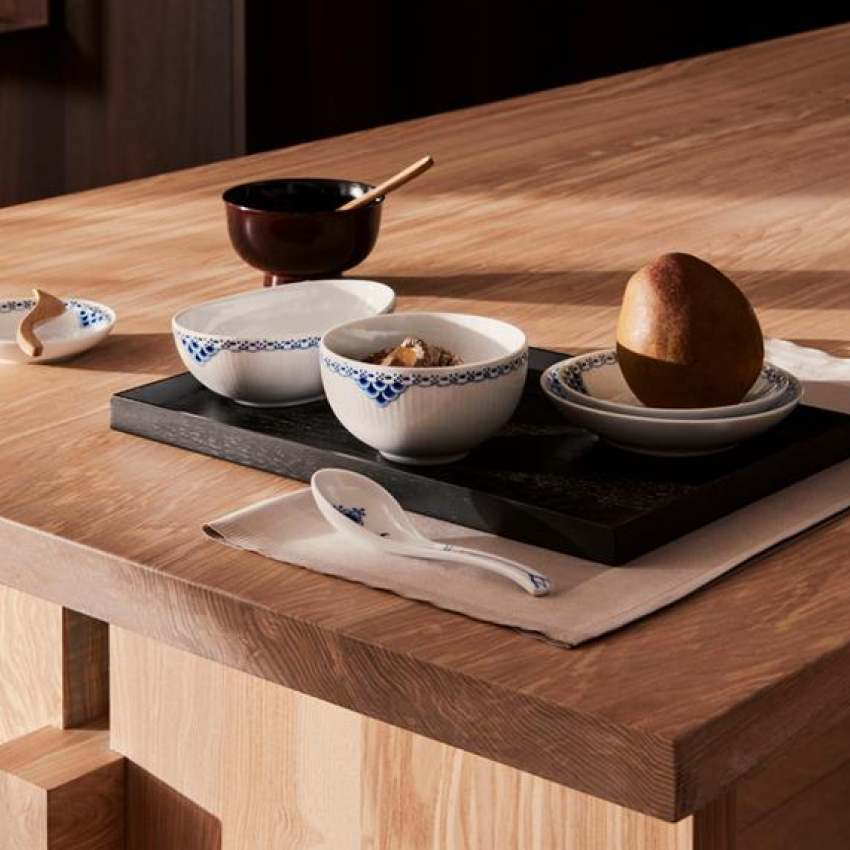 ブルー フルーテッド プレイン スプーン 15㎝