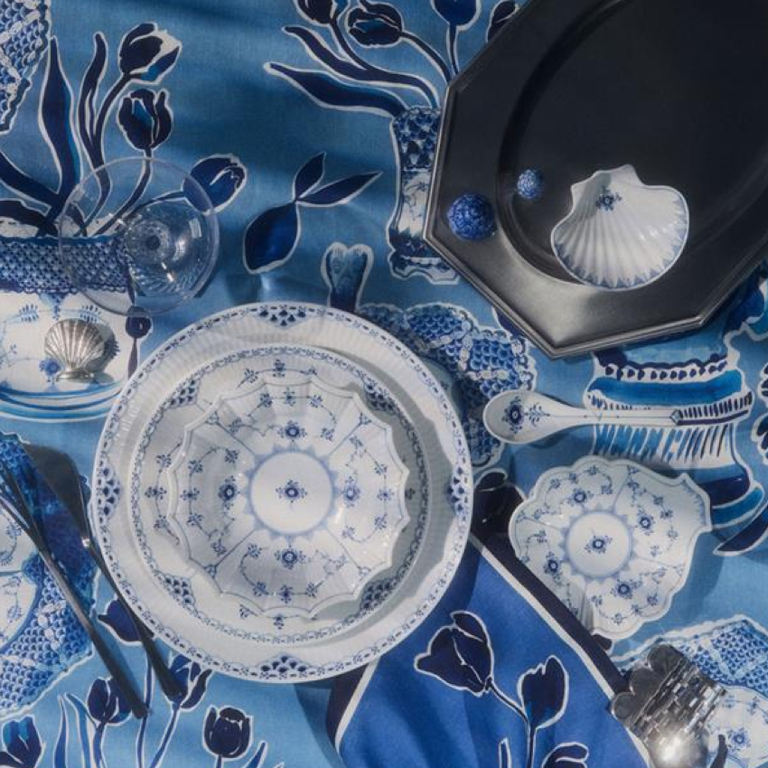 ブルー フルーテッド プレイン スプーン 15㎝