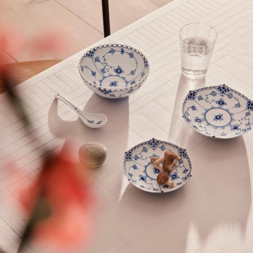 ブルー フルーテッド プレイン スプーン 15㎝