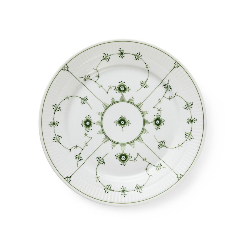 グリーンフルーテッド プレイン プレート 22㎝(プレート ・ ディッシュ)
