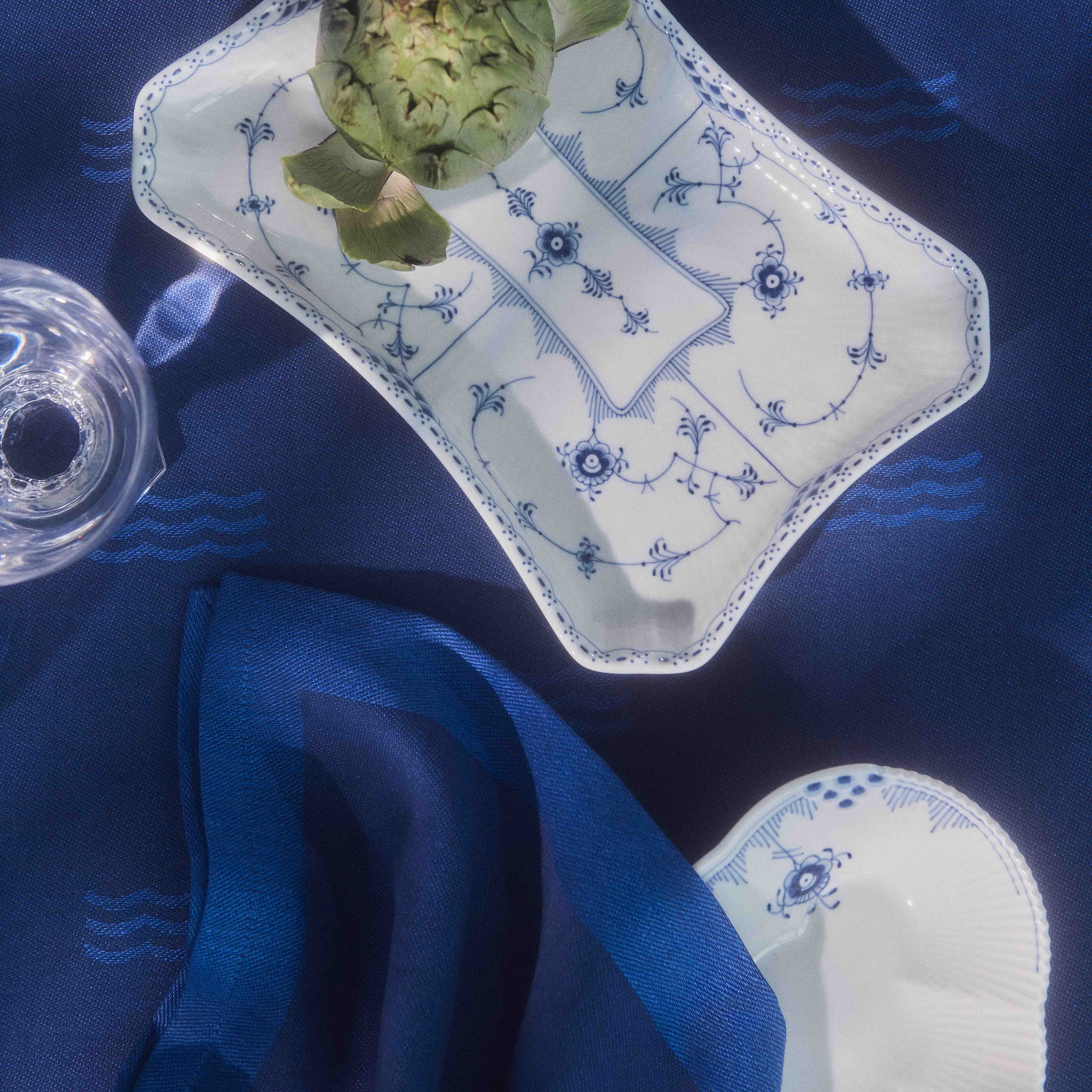 ウェーブ ナプキン ブルー 2枚セット