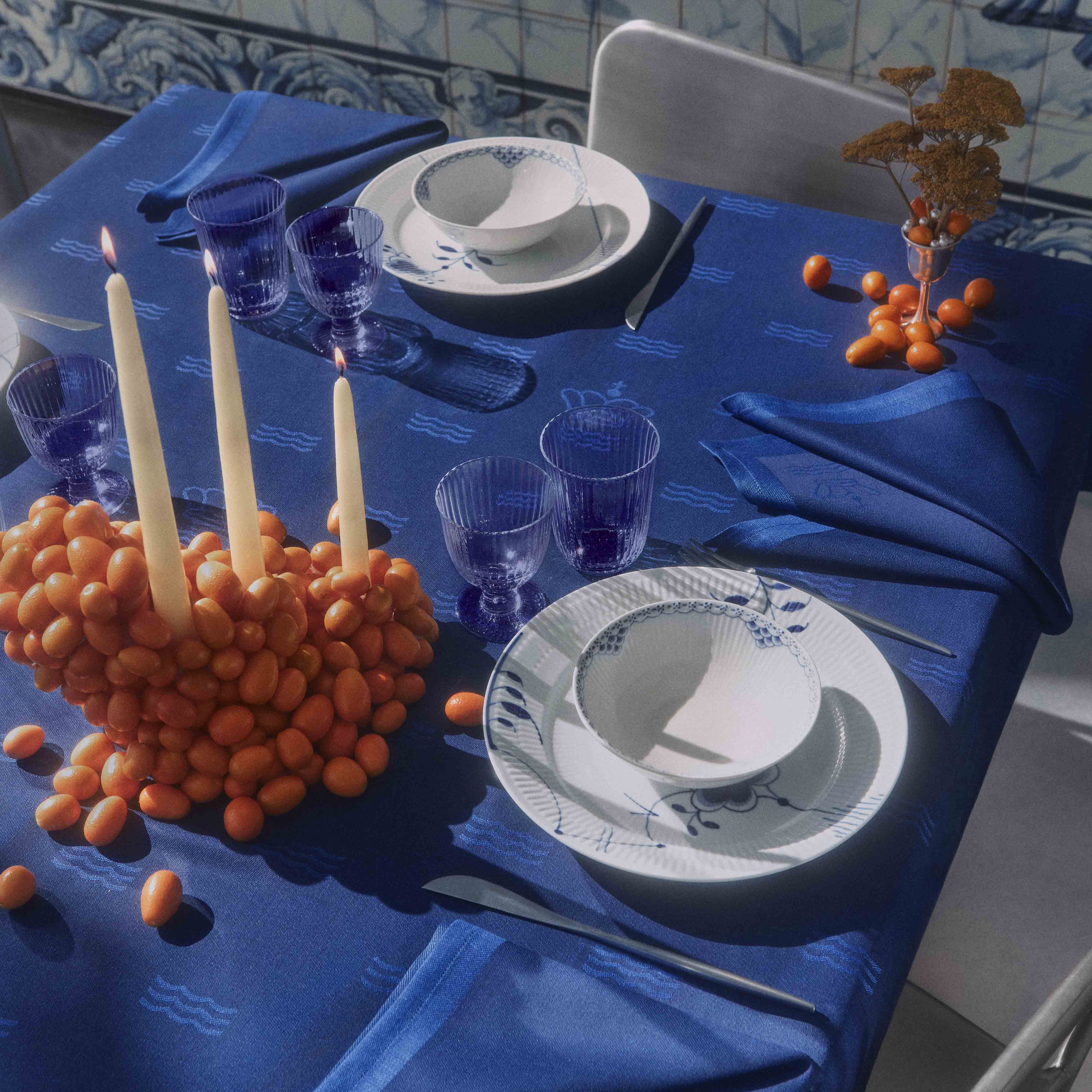 ウェーブ ナプキン ブルー 2枚セット