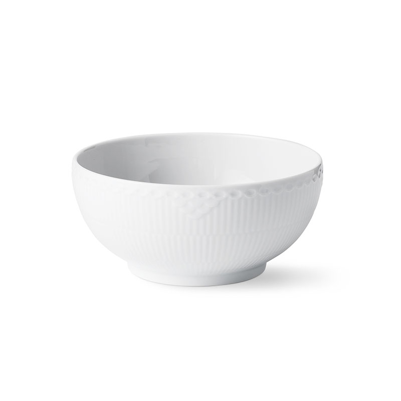 ホワイトフルーテッド ハーフレース ボウル 18cm