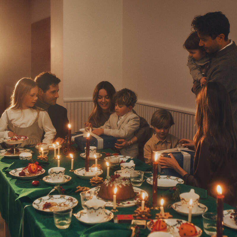 スターフルーテッド クリスマス プレイスマット グリーン 2枚セット