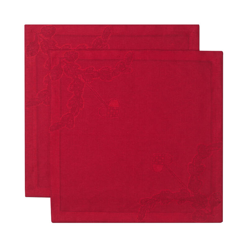 スターフルーテッド クリスマス ナプキン レッド 2枚セット(クリスマスアイテム)