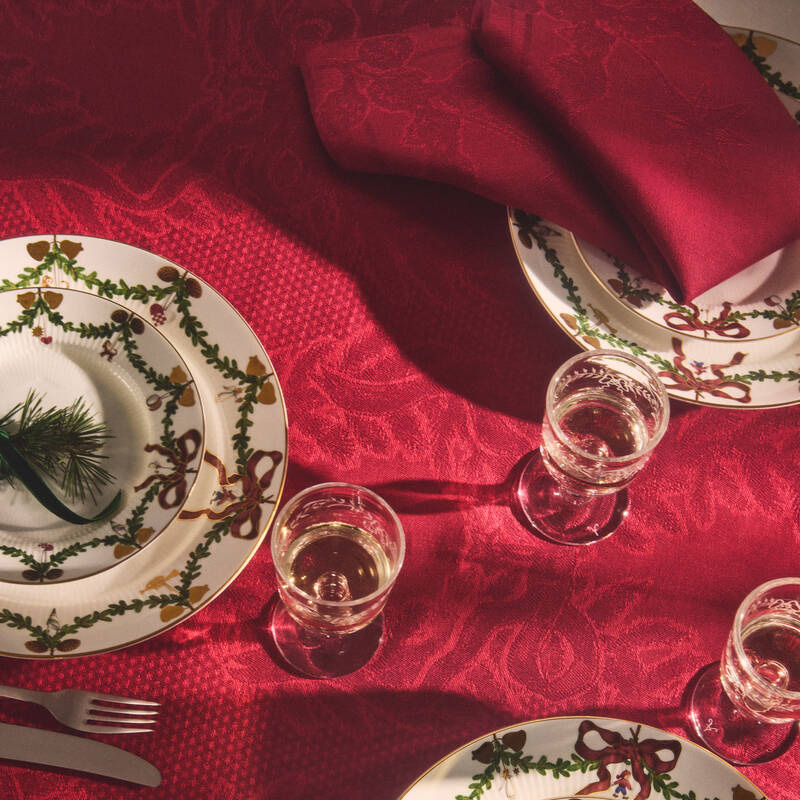 スターフルーテッド クリスマス ナプキン レッド 2枚セット