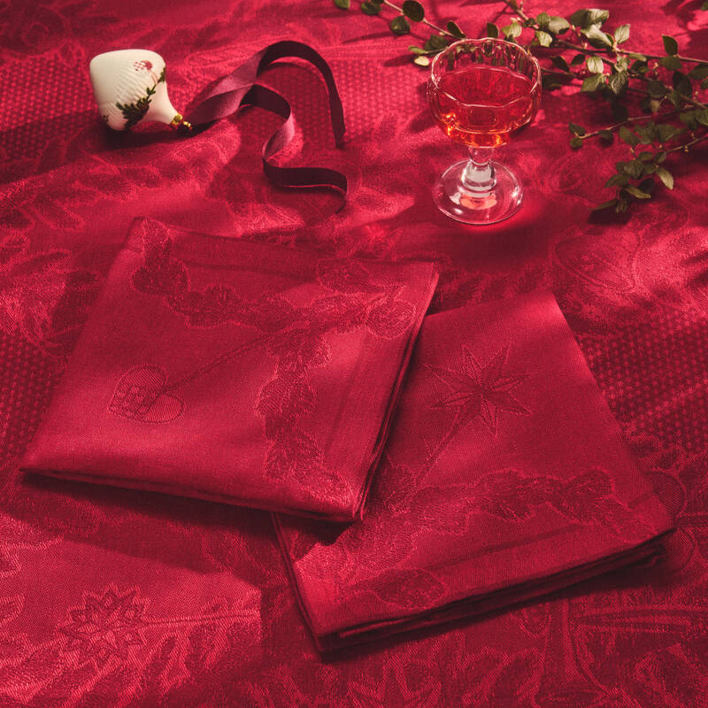 スターフルーテッド クリスマス プレイスマット レッド 2枚セット