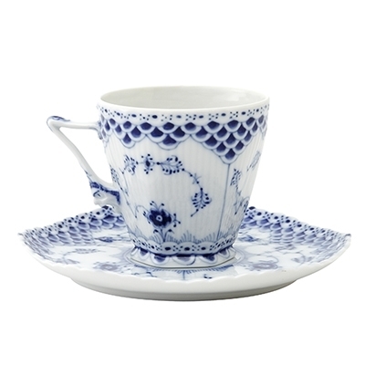 ブルーフルーテッド フルレース コーヒーカップ&ソーサー 140ml
