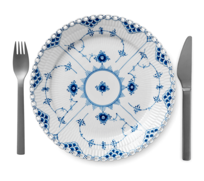 正規通販 ブルーフルーテッド フルレース プレート 25cm|ロイヤル 食器
